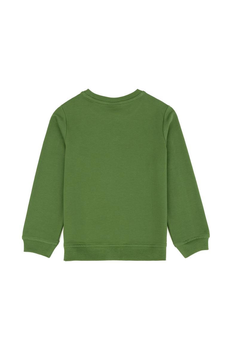 Erkek Çocuk Yeşil Basic Bisiklet Yaka Sweatshirt - 50273757035