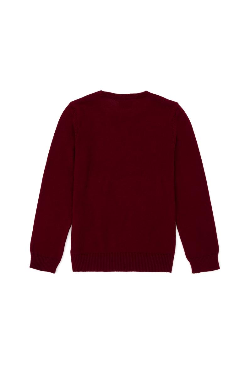 Erkek Çocuk Bordo Basic Bisiklet Yaka Kazak - 50275846028