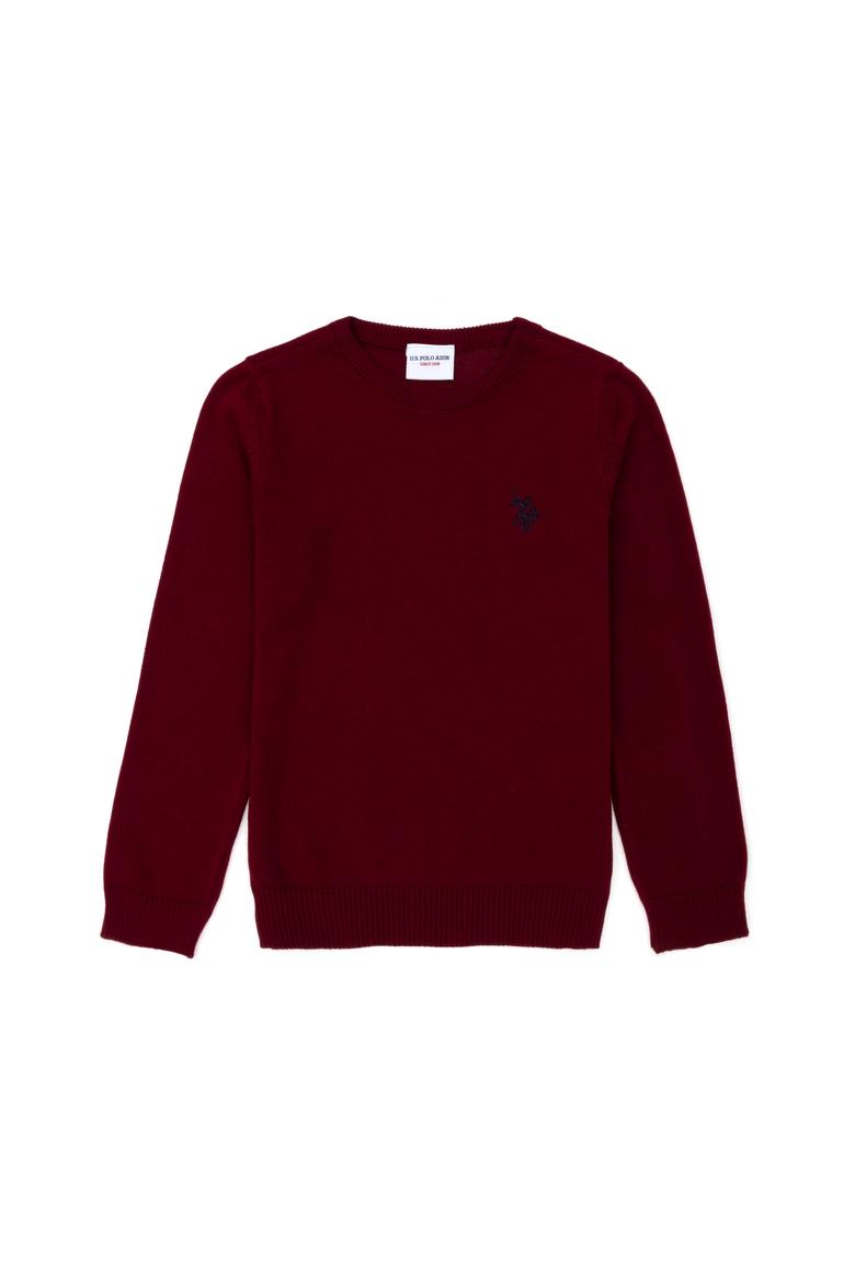 Erkek Çocuk Bordo Basic Bisiklet Yaka Kazak - 50275846028