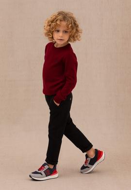 Erkek Çocuk Bordo Basic Bisiklet Yaka Kazak - 50275846028