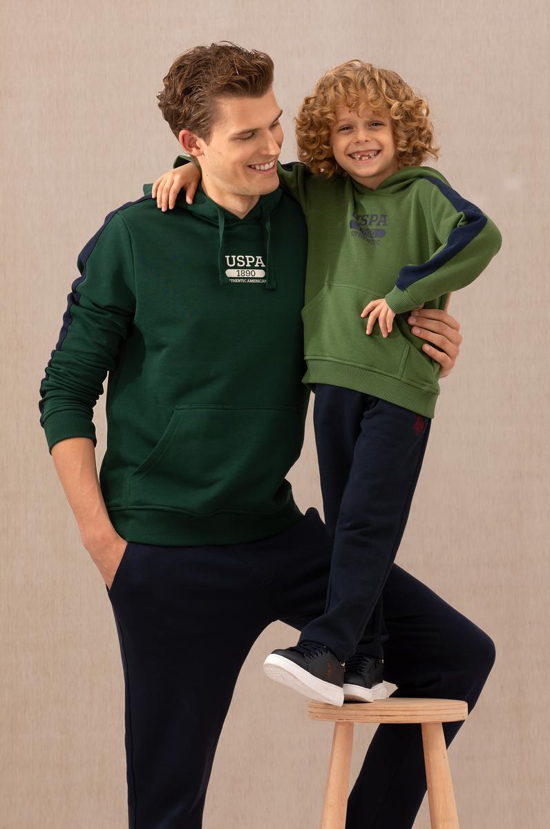 Erkek Çocuk Yeşil Kapüşonlu Sweatshirt