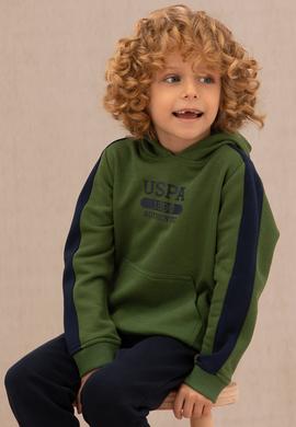 Erkek Çocuk Yeşil Kapüşonlu Sweatshirt - 50274241045