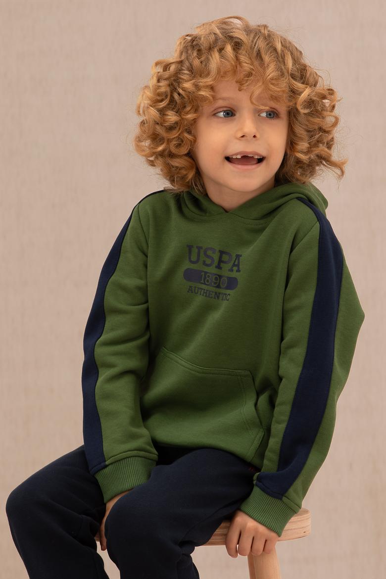 Erkek Çocuk Yeşil Kapüşonlu Sweatshirt - 50274241045