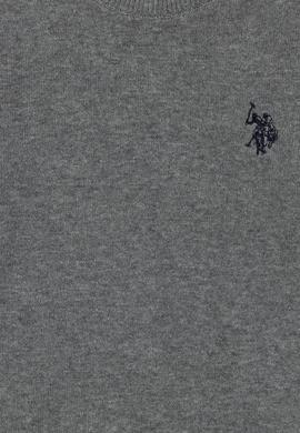 Erkek Çocuk Gri Melanj Basic Bisiklet Yaka Kazak - 50275846048