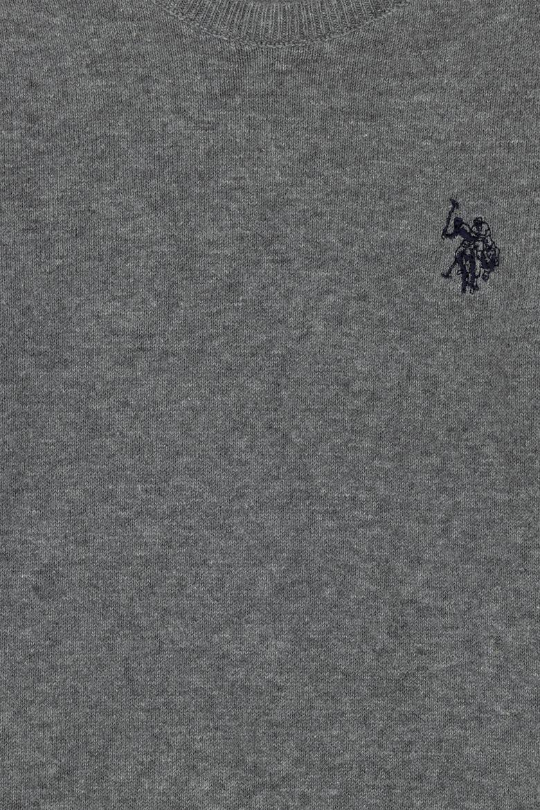 Erkek Çocuk Gri Melanj Basic Bisiklet Yaka Kazak - 50275846048