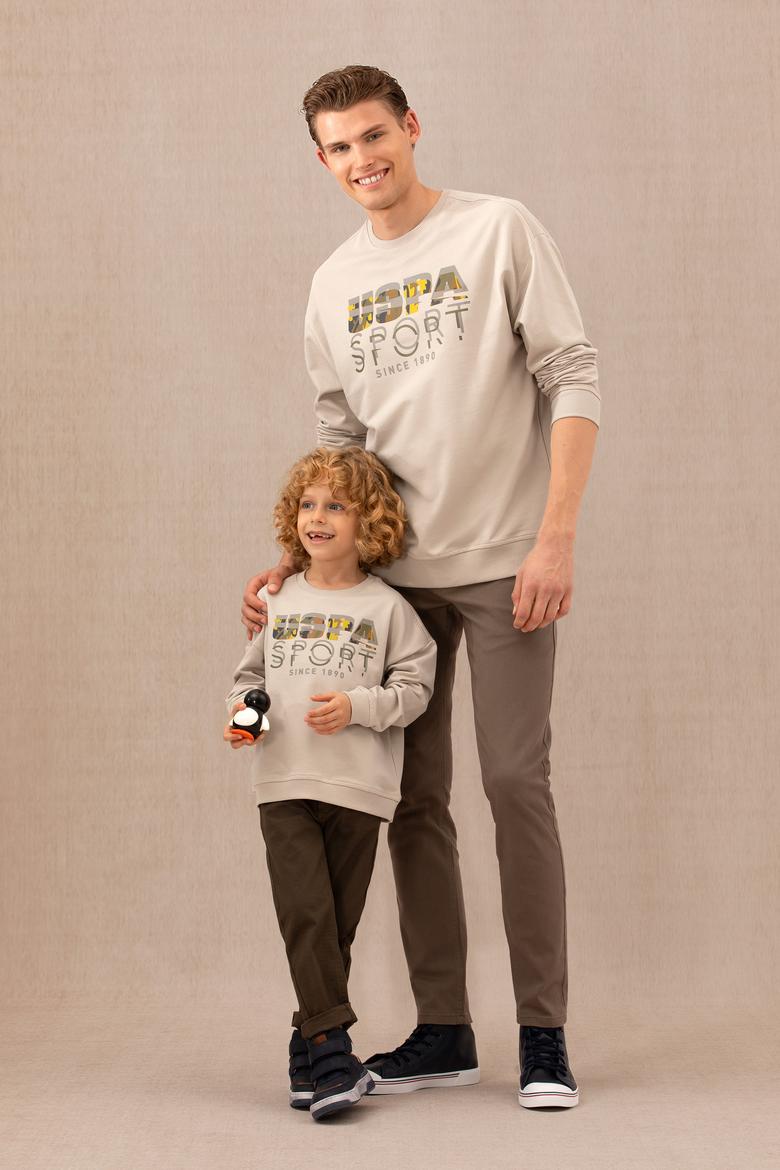 Erkek Bej Sweatshirt