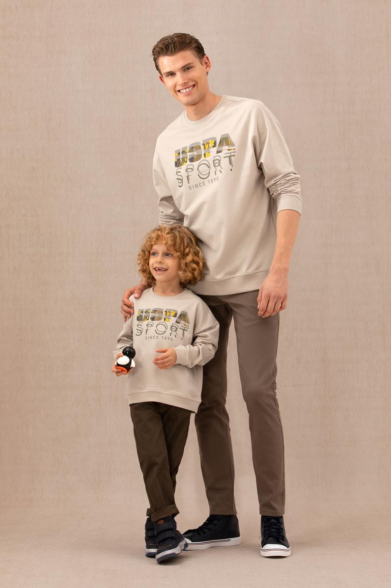 Erkek Bej Sweatshirt