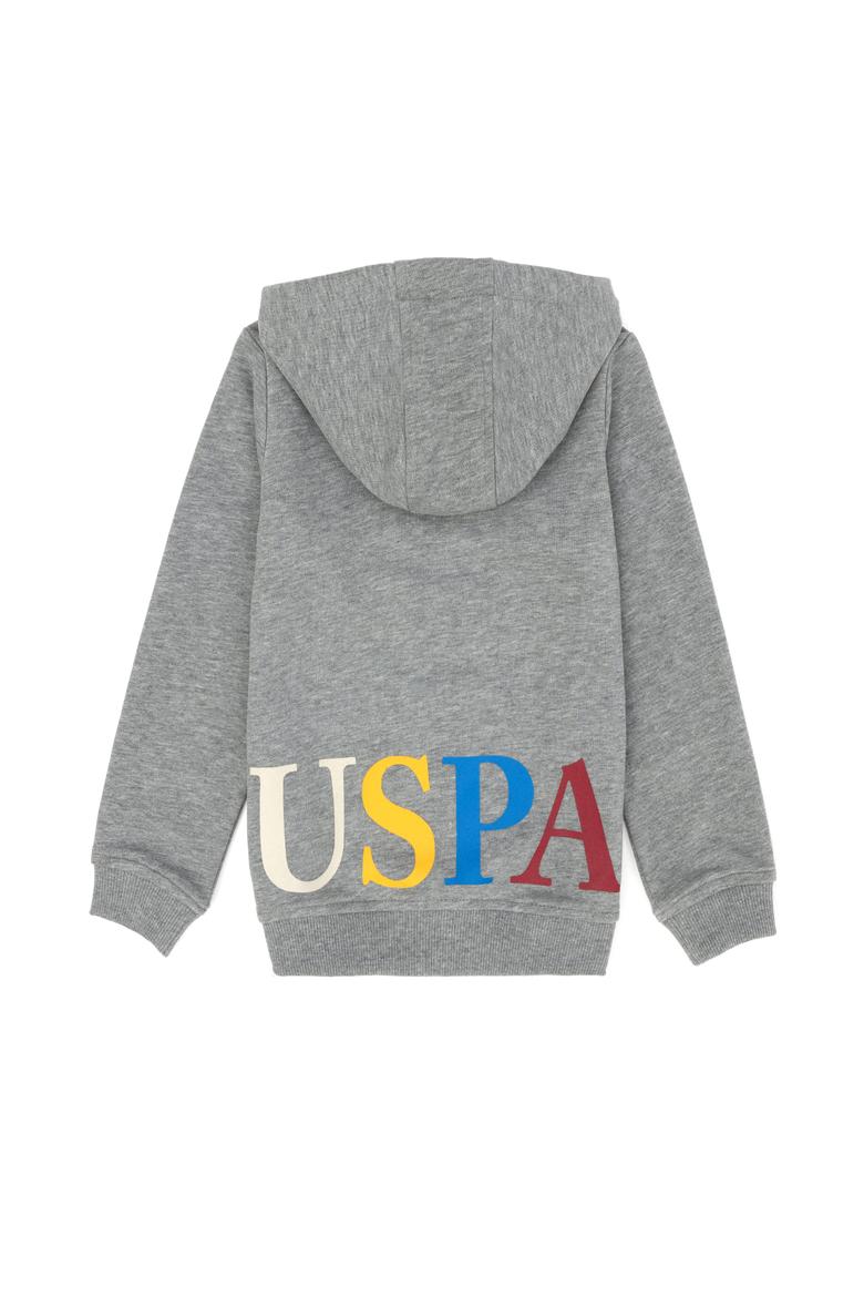 Erkek Çocuk Gri Melanj Kapüşonlu Sweatshirt - 50274217015