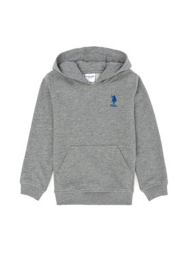 Erkek Çocuk Gri Melanj Kapüşonlu Sweatshirt - 50274217015