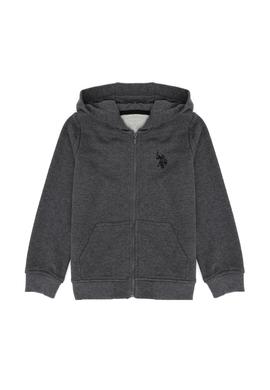 Erkek Çocuk Antrasit Melanj Basic Kapüşonlu Sweatshirt - 50273746100