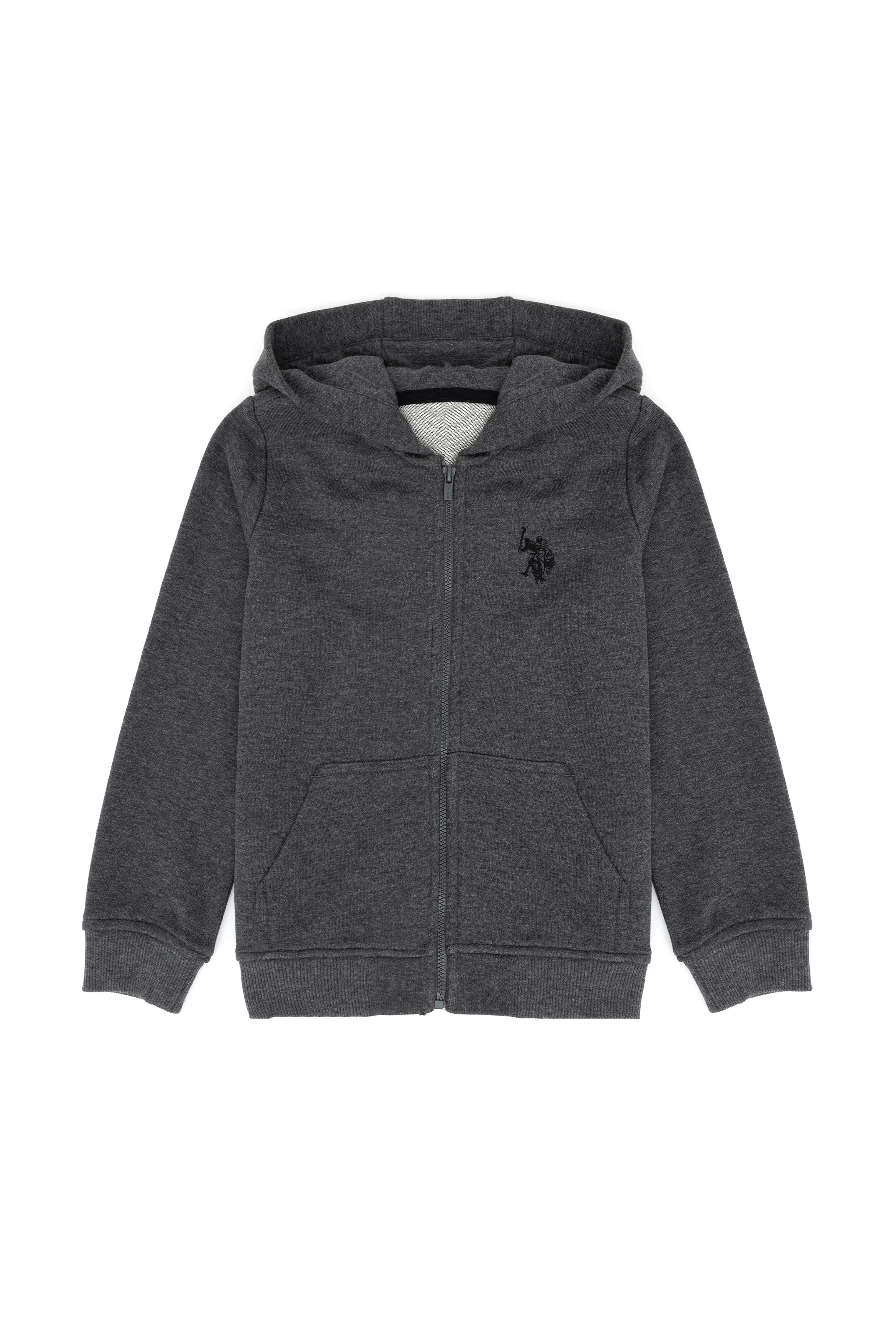 Erkek Çocuk Antrasit Melanj Basic Kapüşonlu Sweatshirt - Image 4