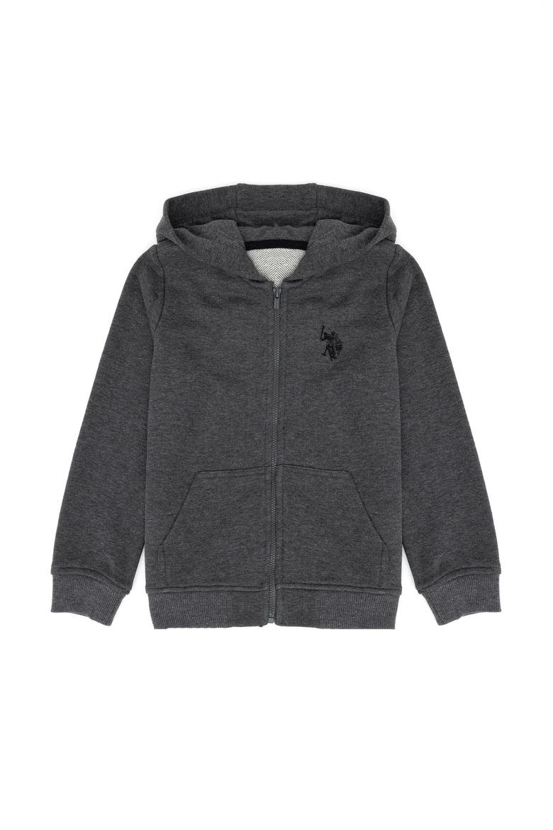 Erkek Çocuk Antrasit Melanj Basic Kapüşonlu Sweatshirt - 50273746100