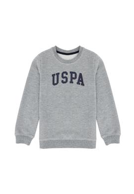 Erkek Çocuk Gri Melanj Basic Bisiklet Yaka Sweatshirt - 50273757014