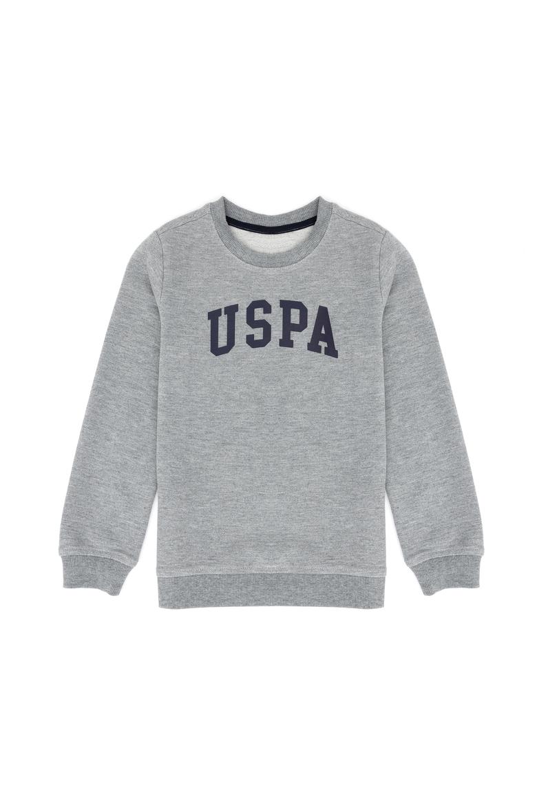 Erkek Çocuk Gri Melanj Basic Bisiklet Yaka Sweatshirt - 50273757014