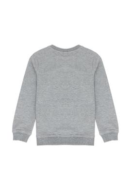 Erkek Çocuk Gri Melanj Basic Bisiklet Yaka Sweatshirt - 50273757014