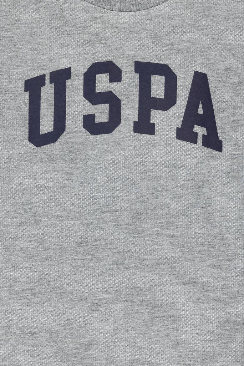 Erkek Çocuk Gri Melanj Basic Bisiklet Yaka Sweatshirt - 50273757014