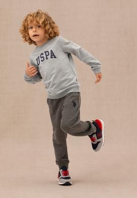 Erkek Çocuk Gri Melanj Basic Bisiklet Yaka Sweatshirt - 50273757014