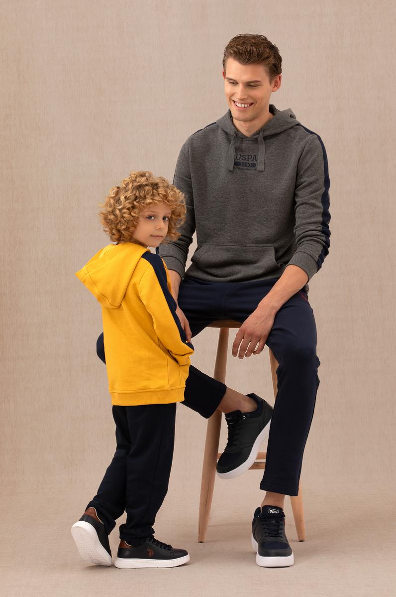 Erkek Çocuk Hardal Kapüşonlu Sweatshirt