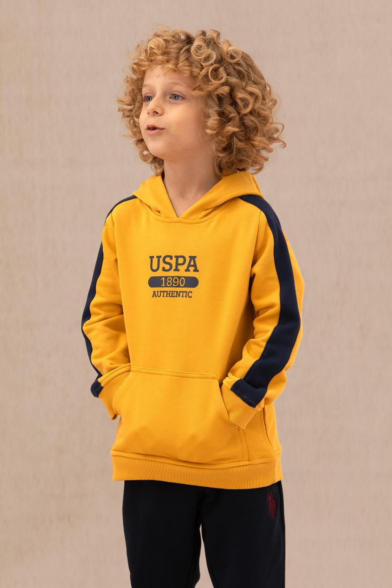 Erkek Çocuk Hardal Kapüşonlu Sweatshirt - 50274241023