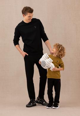 Erkek Çocuk Açık Haki Basic Bisiklet Yaka Sweatshirt - 50273756258