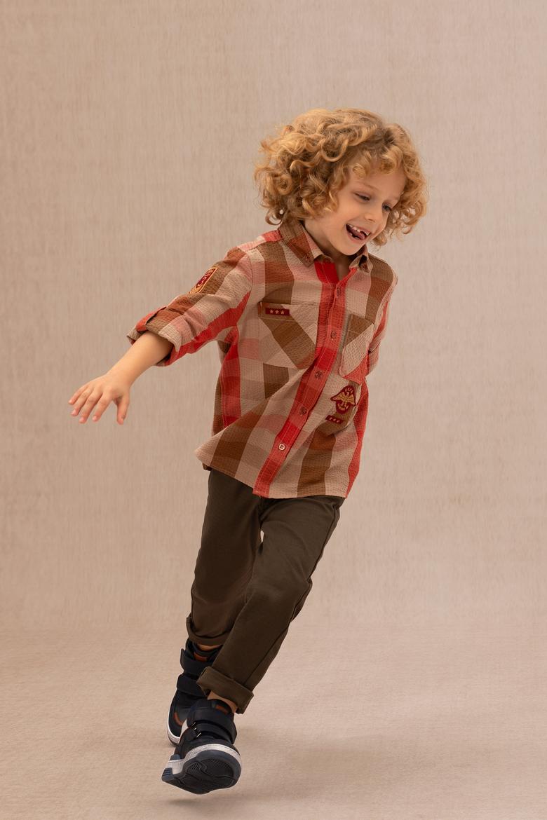 Erkek Çocuk Koyu Haki Kanvas Pantolon - 50271519045