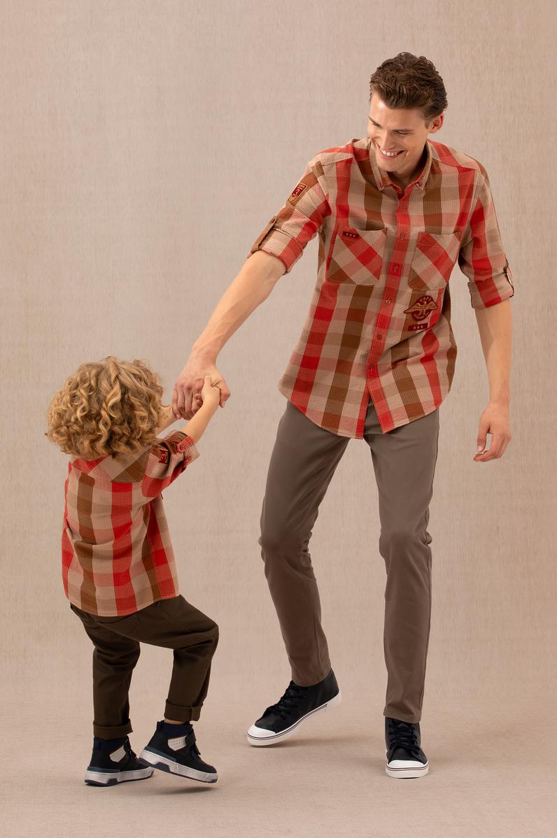 Erkek Çocuk Koyu Haki Kanvas Pantolon