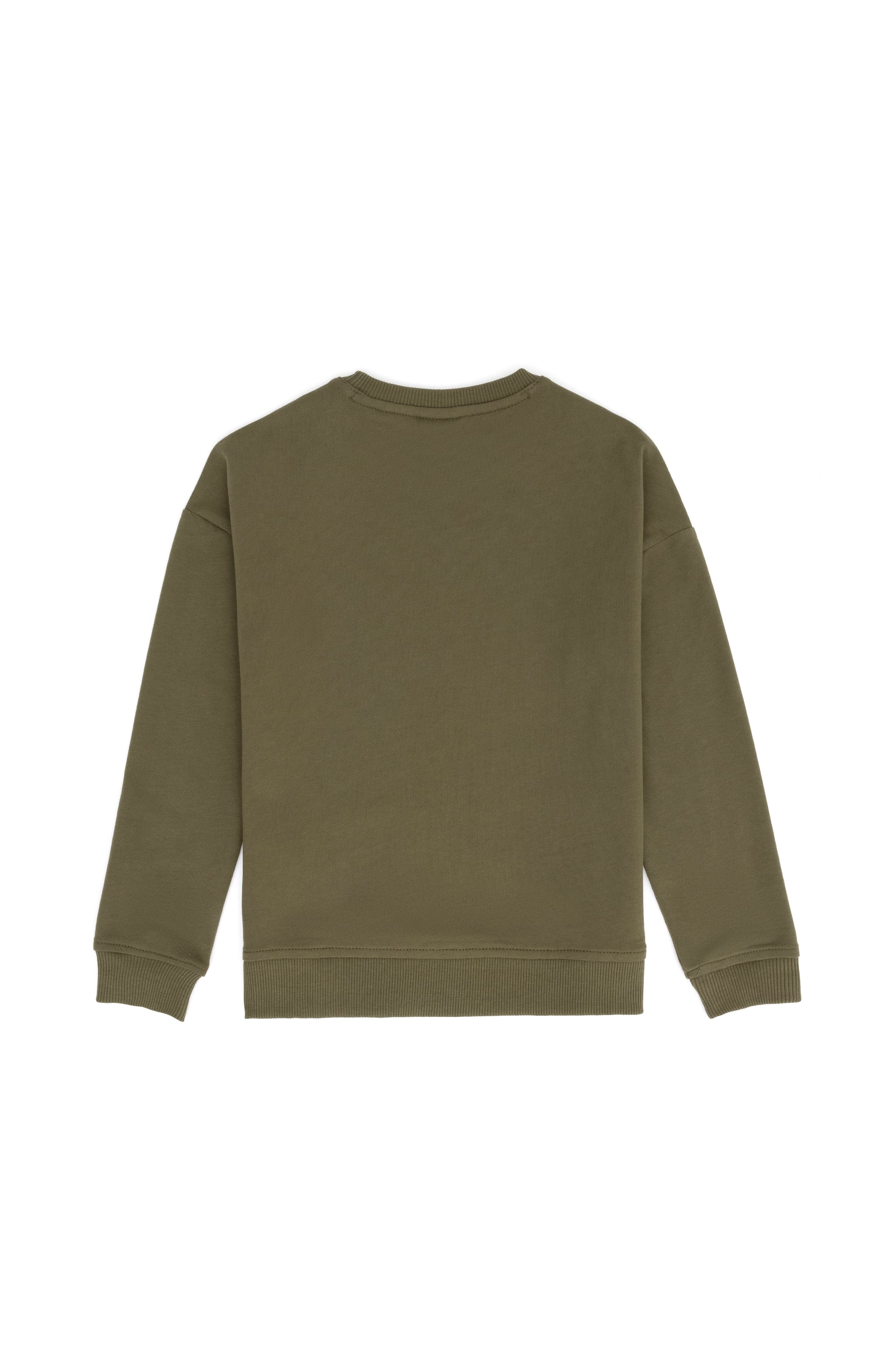 Çocuk Haki Bisiklet Yaka Sweatshirt