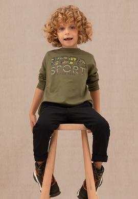 Çocuk Haki Bisiklet Yaka Sweatshirt - 50270740025