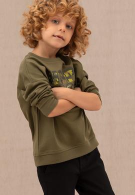 Çocuk Haki Bisiklet Yaka Sweatshirt - 50270740025