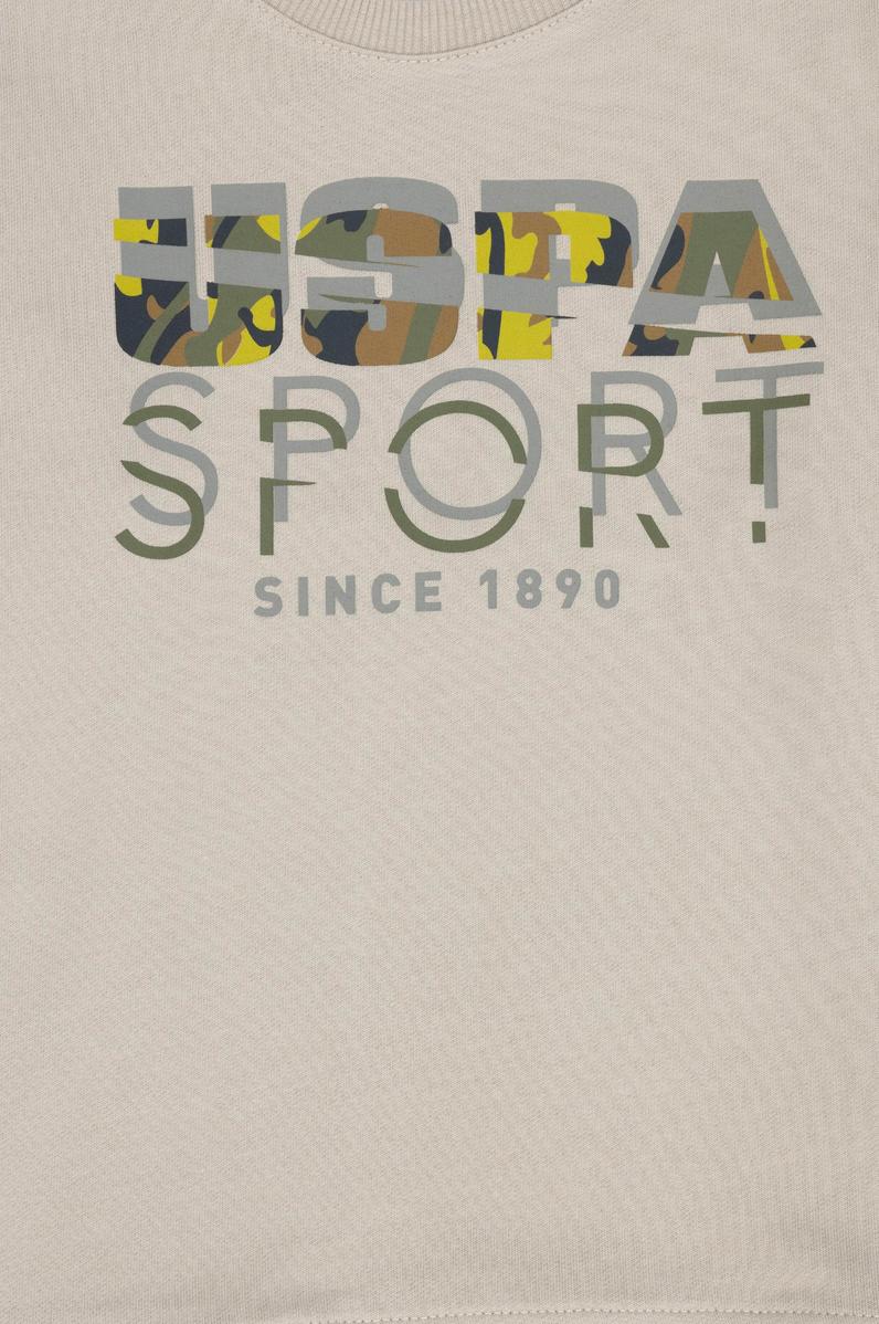 Erkek Çocuk Bej Bisiklet Yaka Sweatshirt