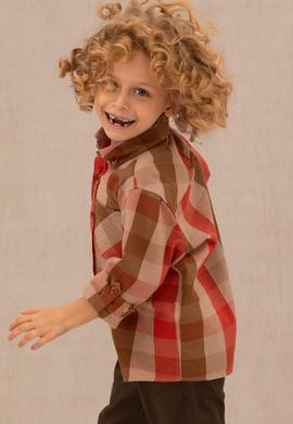 Erkek Çocuk Kiremit Uzun Kollu Gömlek - 50272387024