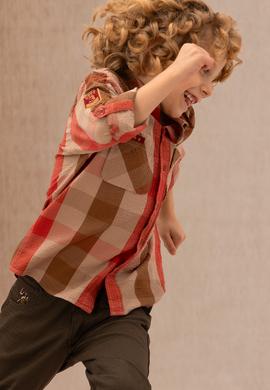 Erkek Çocuk Kiremit Uzun Kollu Gömlek - 50272387024