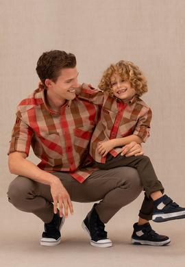 Erkek Çocuk Kiremit Uzun Kollu Gömlek - 50272387024