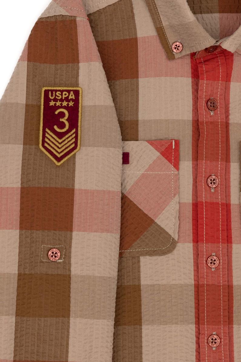 Erkek Çocuk Kiremit Uzun Kollu Gömlek