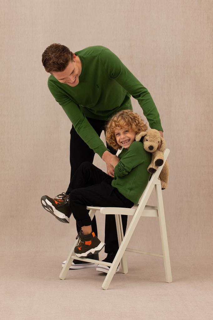 Erkek Çocuk Yeşil Basic Kazak