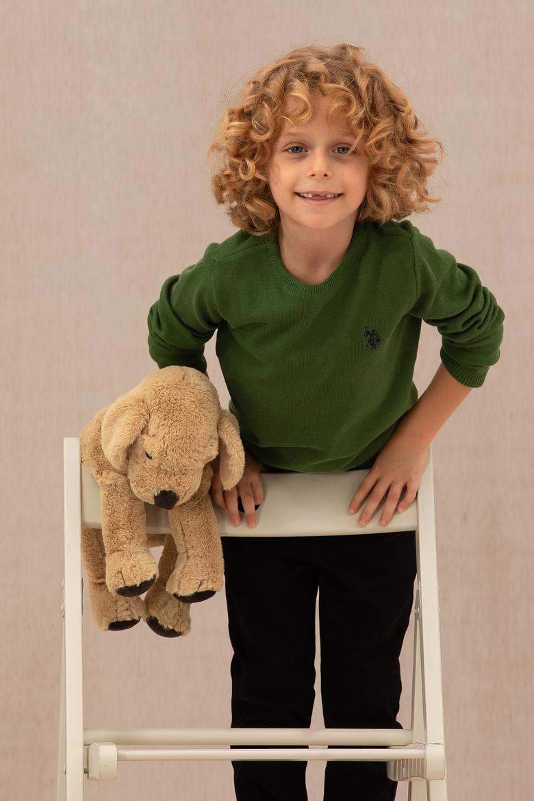 Erkek Çocuk Yeşil Basic Kazak - 50275846058