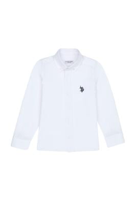 Erkek Çocuk Beyaz Uzun Kollu Basic Gömlek - 50277633006