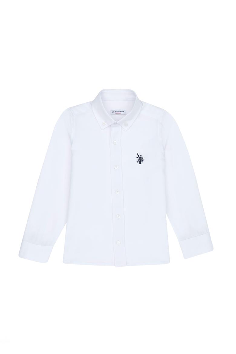 Erkek Çocuk Beyaz Uzun Kollu Basic Gömlek - 50277633006