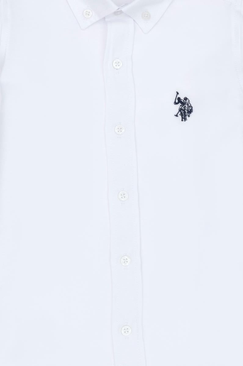 Erkek Çocuk Beyaz Uzun Kollu Basic Gömlek