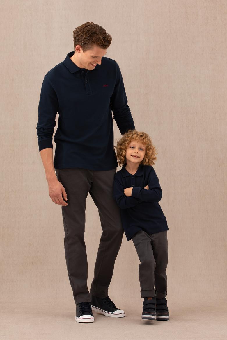 Erkek Lacivert Basic Sweatshirt