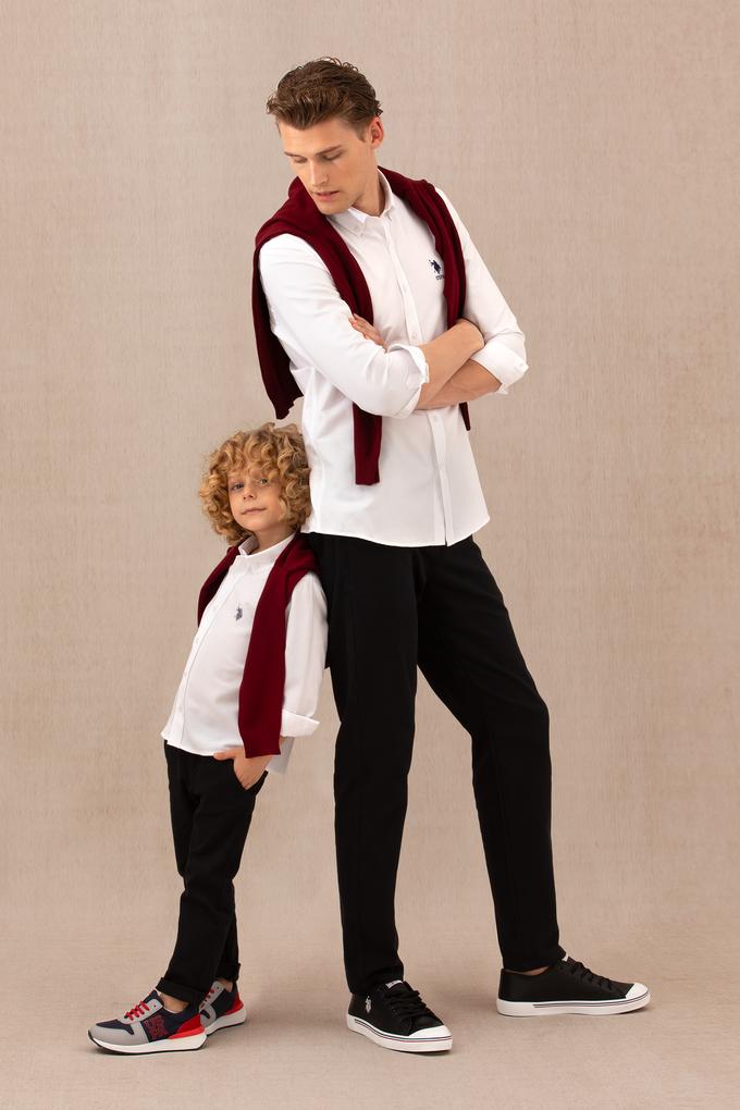 Erkek Çocuk Beyaz Uzun Kollu Basic Gömlek