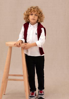 Erkek Çocuk Beyaz Uzun Kollu Basic Gömlek - 50277633006