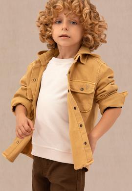 Erkek Çocuk Kum Uzun Kollu Kapüşonlu Gömlek - 50272786001