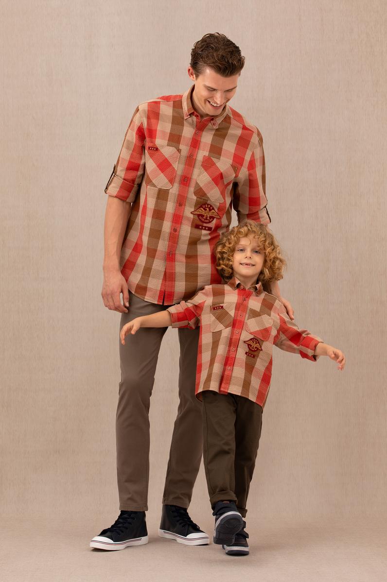 Erkek Kiremit Uzun Kollu Gömlek