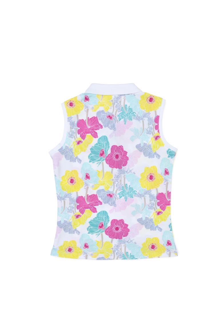 Kız Çocuk Beyaz Polo Yaka Kolsuz Tişört - 50263650001