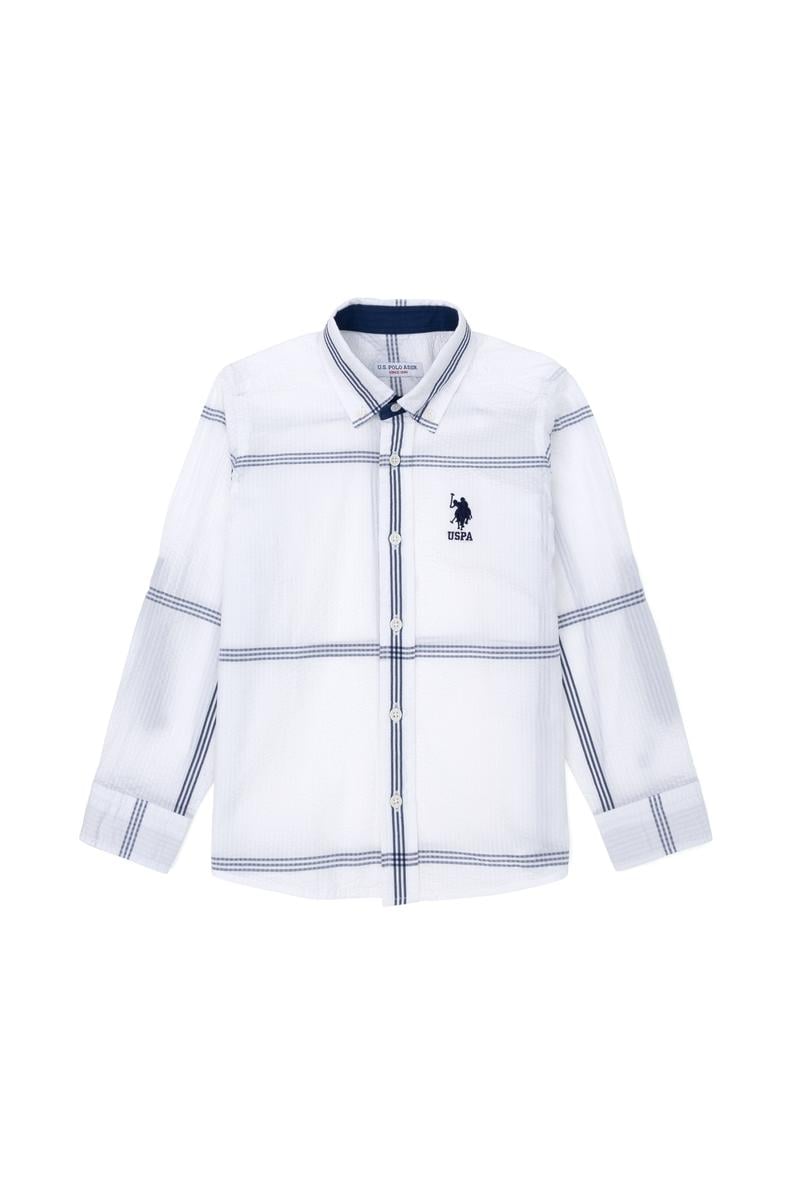 Erkek Çocuk Beyaz Uzun Kollu Gömlek