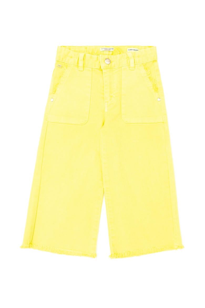 Kız Çocuk Neon Sarı Kanvas Pantolon - 50264079024