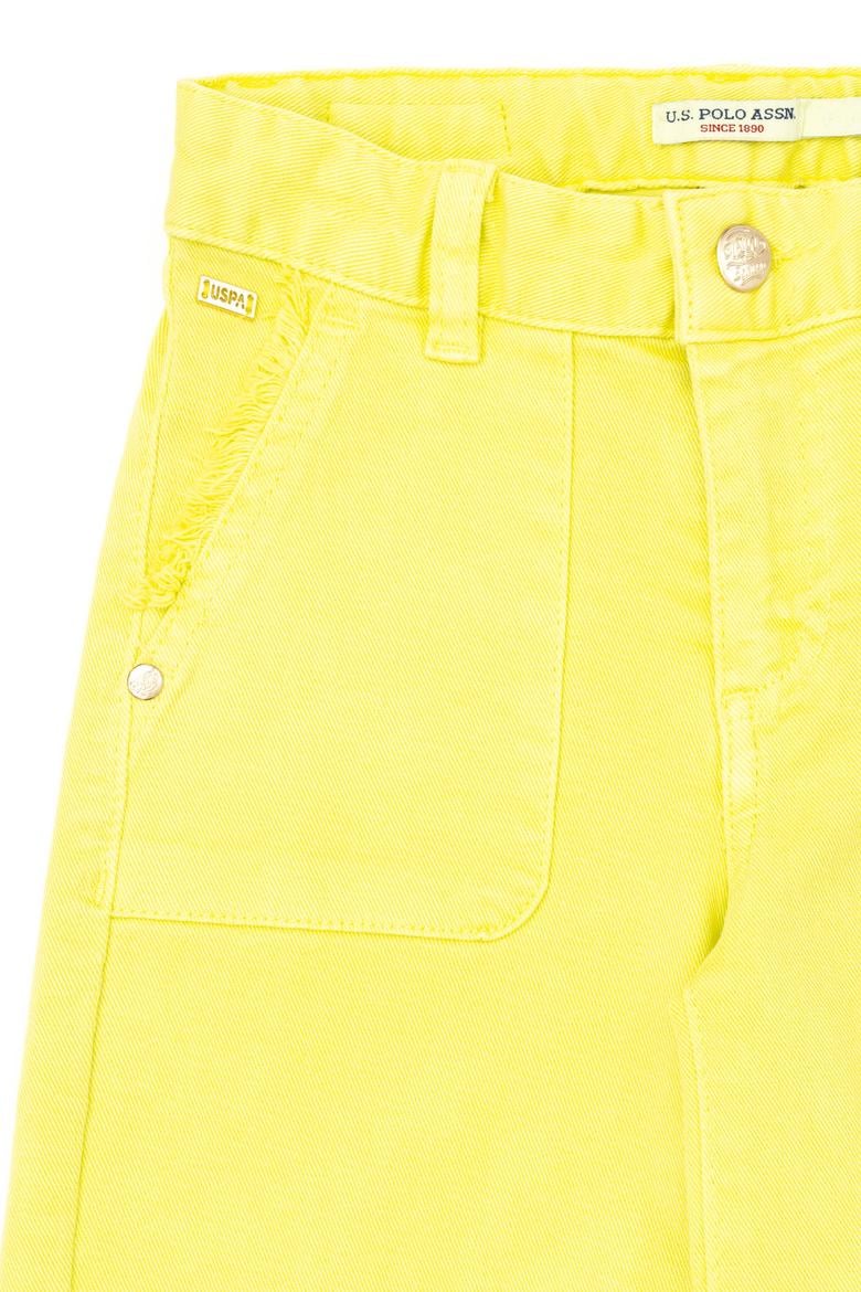 Kız Çocuk Neon Sarı Kanvas Pantolon - 50264079024