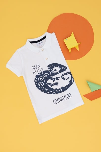 Erkek Çocuk Beyaz Polo Yaka Tişört