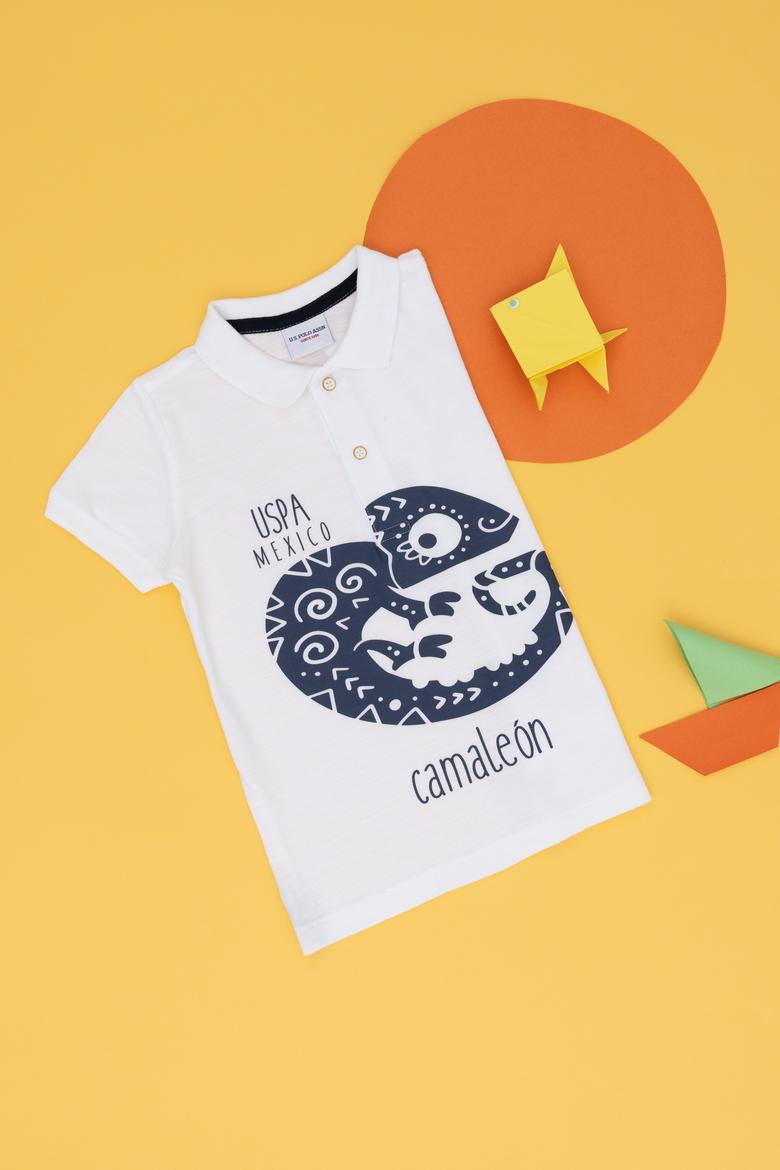 Erkek Çocuk Beyaz Polo Yaka Tişört